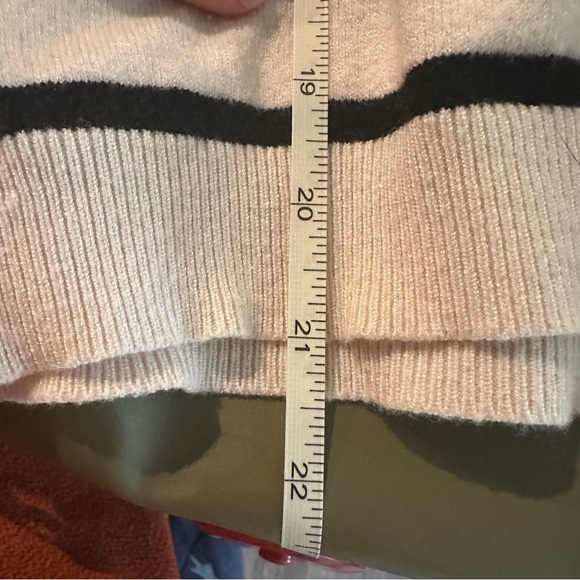 Striped Black and Cream Women's Sweater - Picture 6 of 6